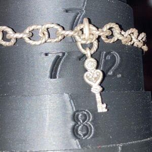 Silver Key Charm Bracelet